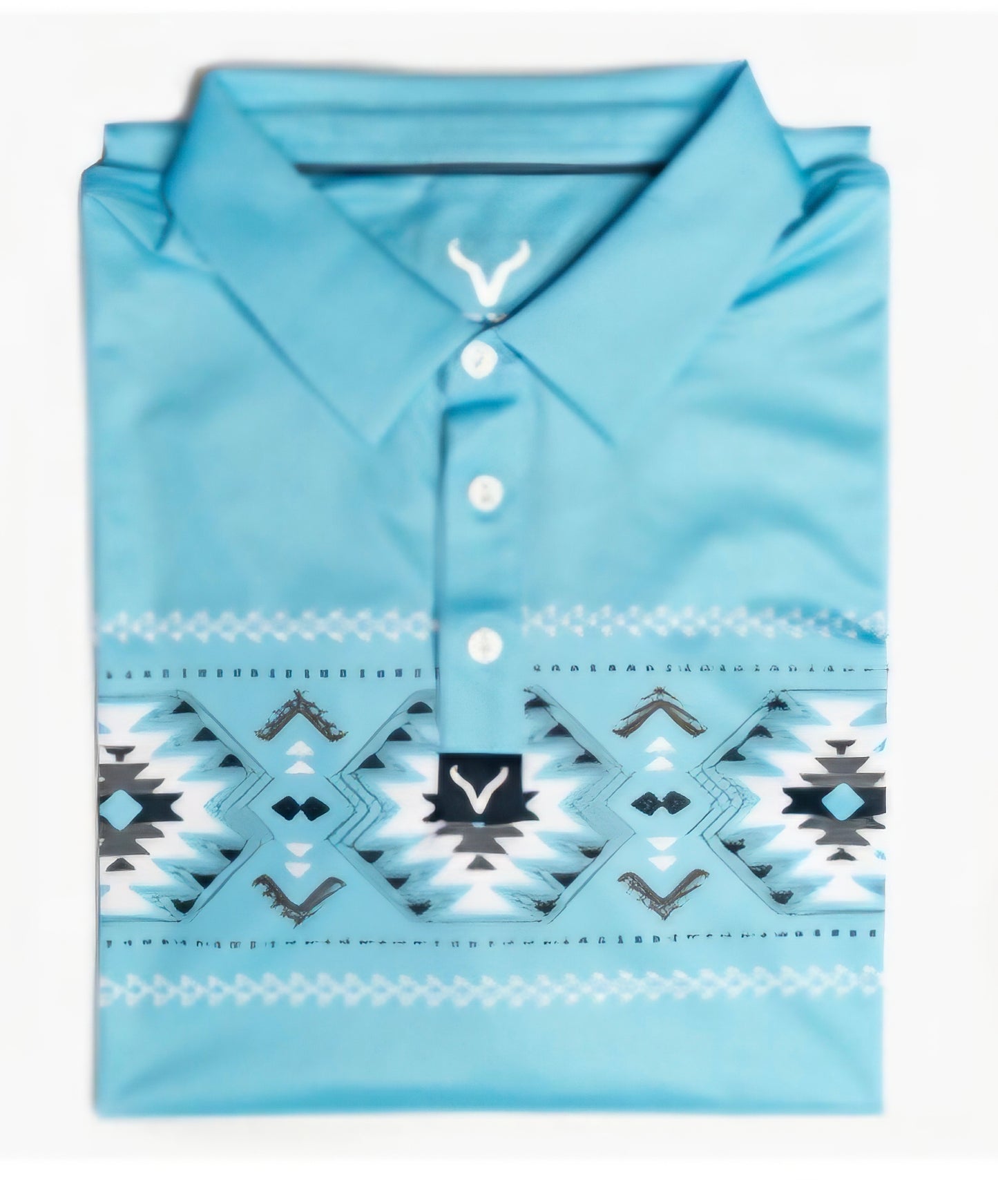 Aztec Polo Shirt *Light Blue*