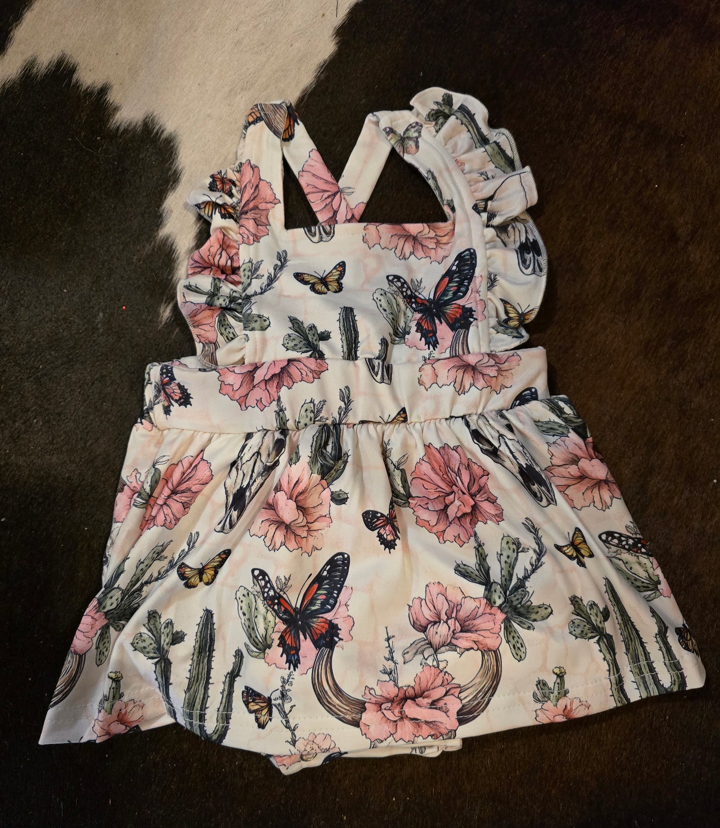 Cactus Floral Cross Romper