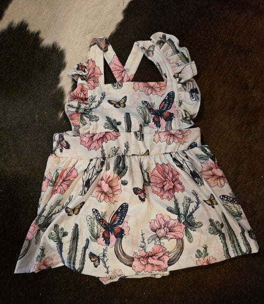 Cactus Floral Cross Romper