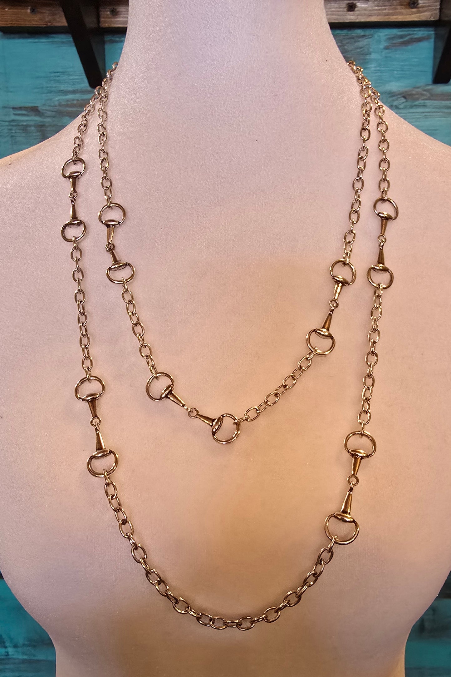 Snaffle Bit Double Strand Necklace