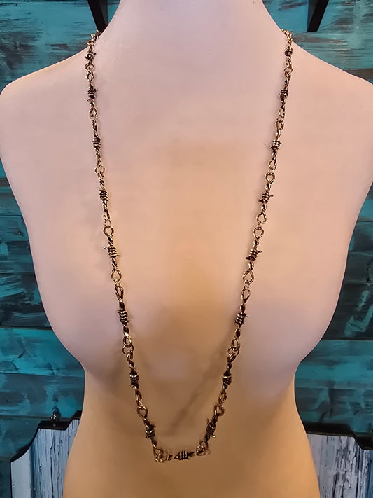 Long Barbed Wire Necklace