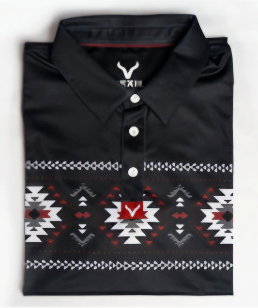 Aztec Polo Shirt *Black*