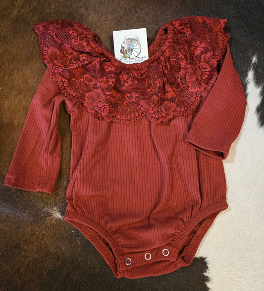 Rust lace Neck Onesie
