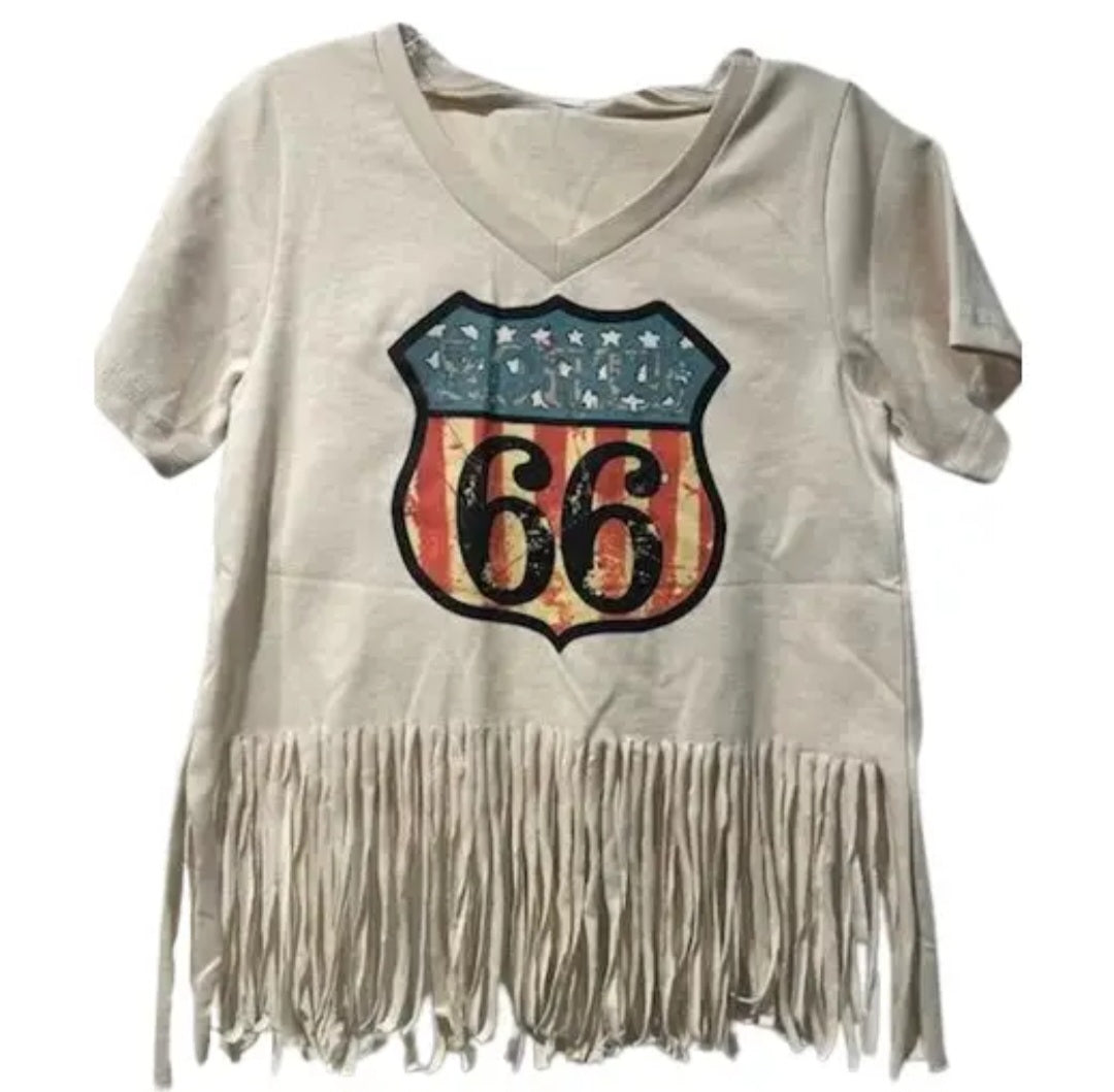 Route 66 Fringe Tee