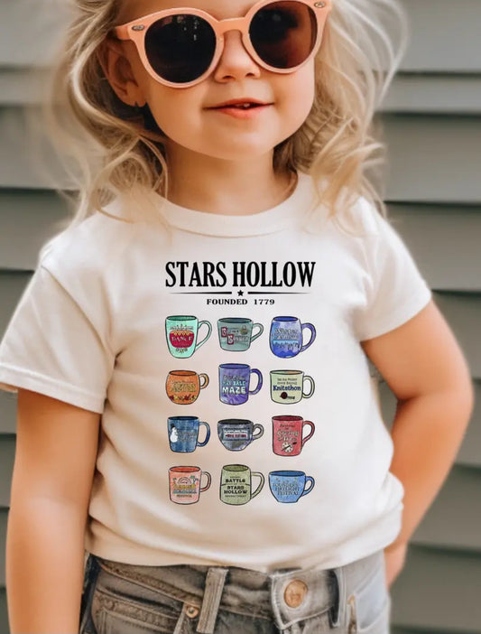 Stars Hollow Coffee Cups Kids Tee