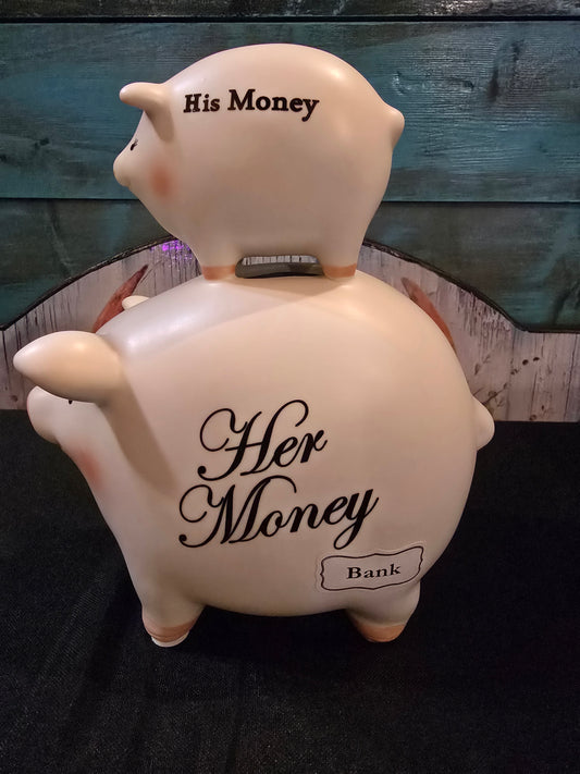 His Money Her Money Piggy Bank