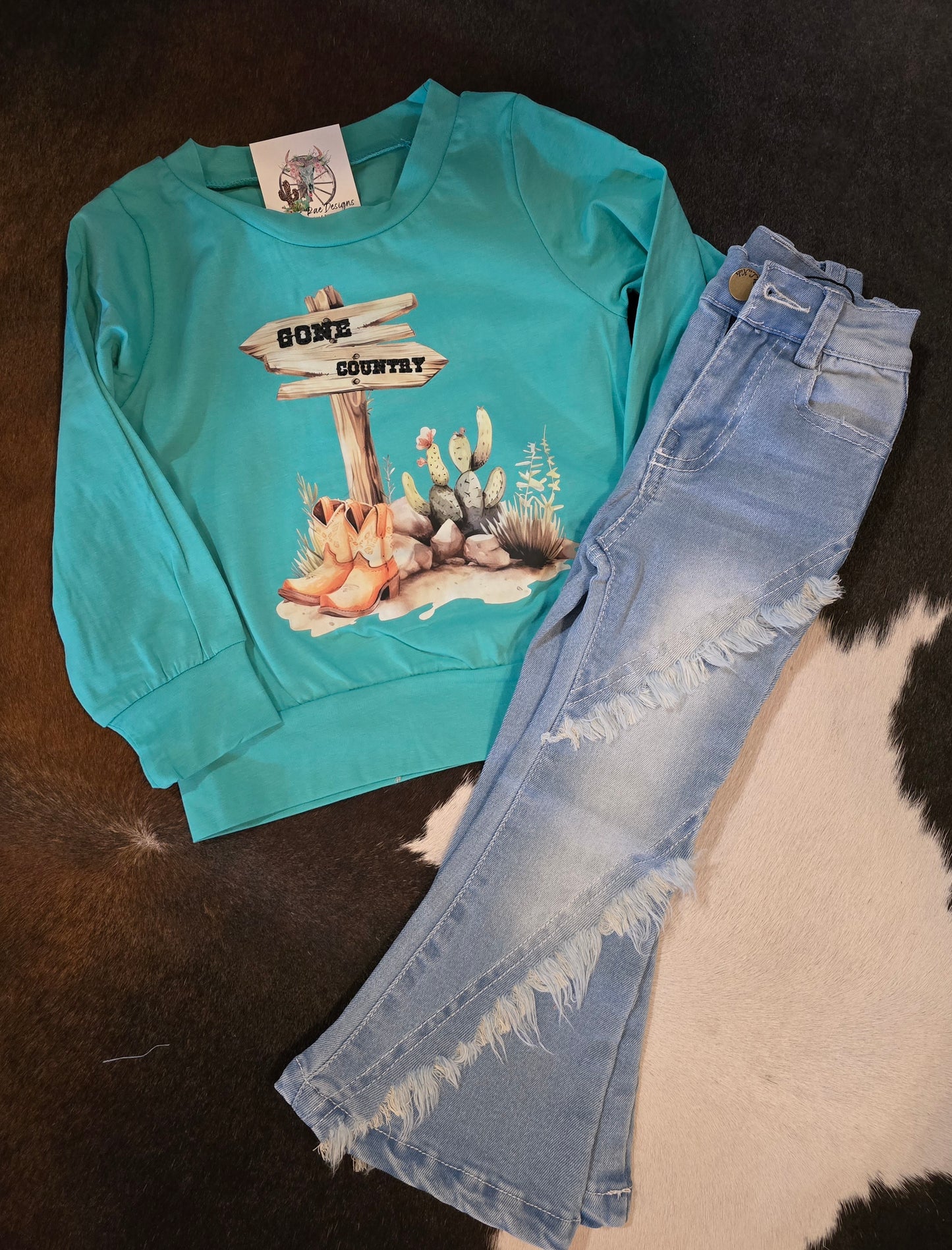 Diagonal Flare Jeans