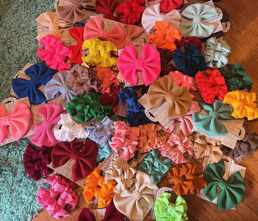 3" Solid Color Piggy Hair Bows