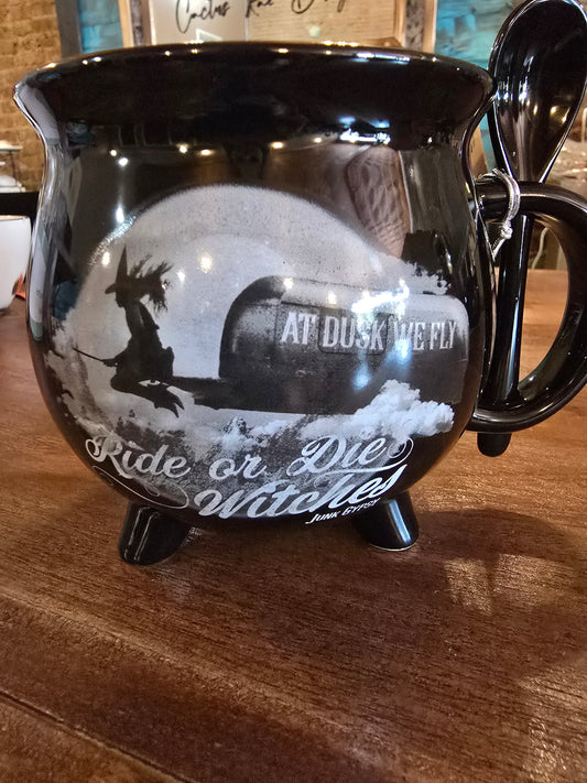 Ride Or Die Witches Coldren Mug with Spoon