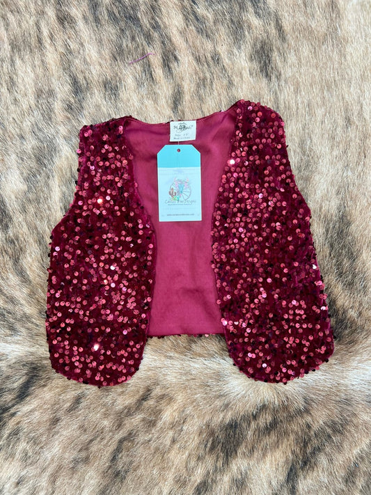 Burgandy Sequin Vest